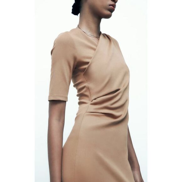 NWT Zara ZARA SIDE DRAPED DRESS  Size s - Picture 8 of 9